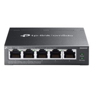 ÷ Switch gestionable tp-link es205gp omada 5p 5x1gb rj45 4 poe facil gestion carcasa metalica vlan qos
