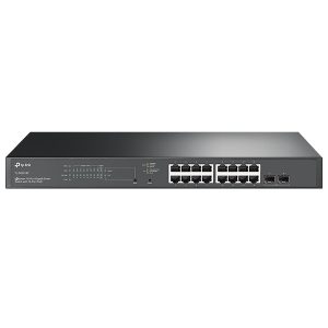 ÷ Switch gestionable jetstream 16p gigabit poe+ max 150w con 2 ranuras sfp gigabit rack 19 1u"