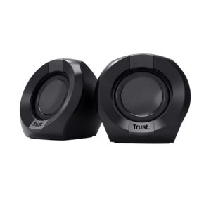 ÷ Altavoces 2.0 trust polo 25164 4w rms max 8w control de volumen jack 3.5 alimentados por usb color n