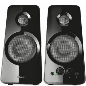 ÷ Altavoces 2.0 trust 2.0 tytan 18w rms 36w max autoalimentado usb conexion frontal auriculares negro