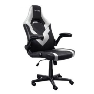 ÷ Silla gamer trust gxt 703 negra/blanca 25130 elevador de gas clase 4 reposabrazos abatibles bloqueo