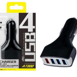 Cargador de coche-mechero Usb x4 / 36w / Negro / At800 / Mtk