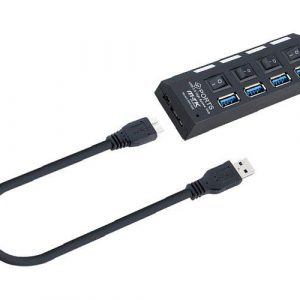 Hub 4 puertos USB 3.0 con interruptor Negro / AT834  / MTK