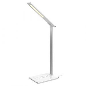 Lámpara de mesa Led 3W Ta0250 + Cargador rapido inalámbrico Qi 5w + Usb / Plata / Mtk / 0052501