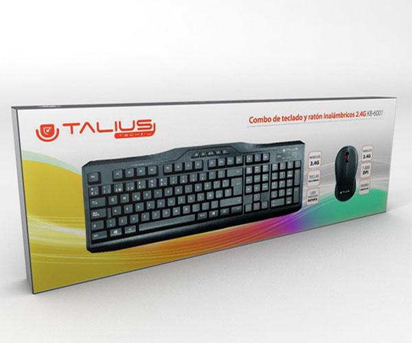 Combo Teclado Multimedia + Raton Inalambrico Talius KB-6001 Negro / Raton ambidiestro / 1000 Dpi / TAL-KB6001 - Imagen 4