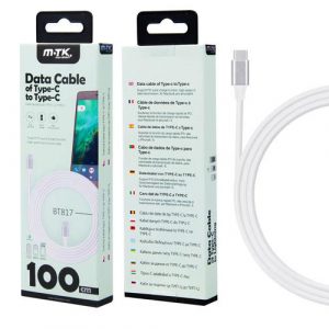 Cable datos Type-C M/M / 1m / 5a / PD 25w / Carga rapida /  BT817 / Blanco / One+