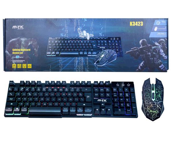 Combo Teclado + Raton Inalámbrico Gaming Retroiluminado / Efecto Mecanico / K3423 / MTK