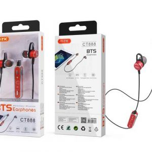 Auriculares Metal Grimer CT888 / Bluetooth 5.0 / Rellamada / Rojo / Mtk