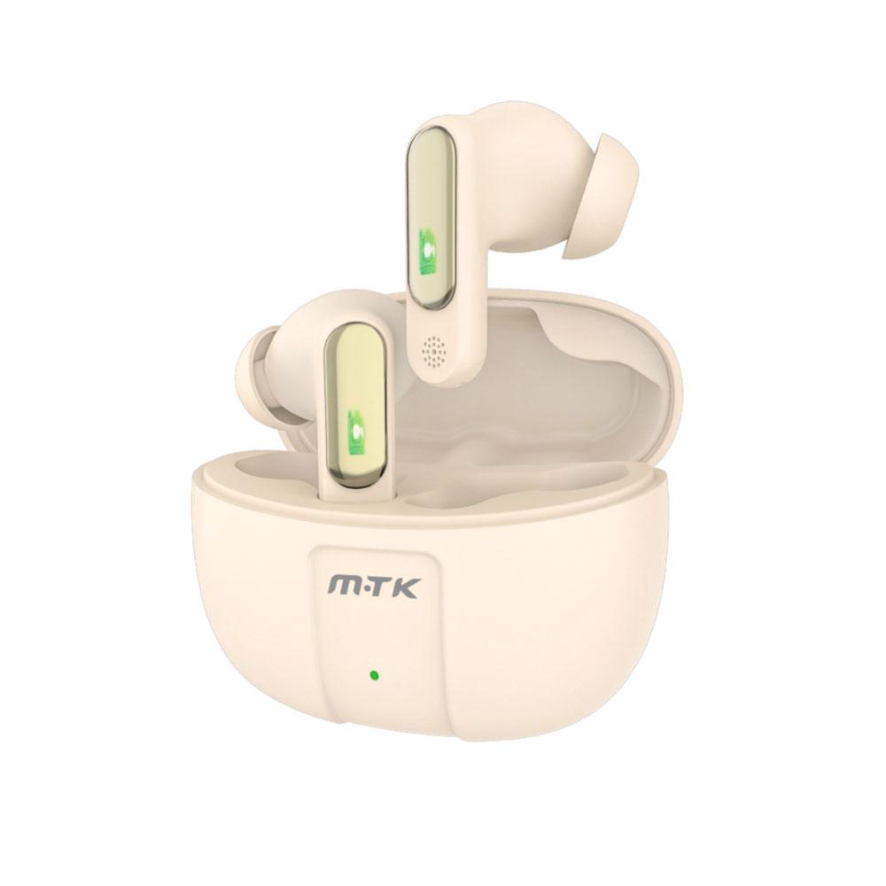Auriculares Bluetooth 5.4 / TC3314 / Tws / Base de carga / Tactil / Beige / Mtk