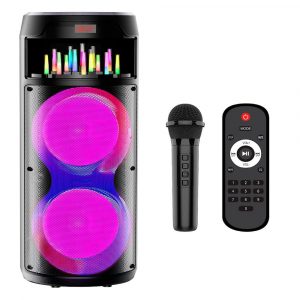 Altavoz Bluetooth 5.0 TF4190 / 60w / 7200mah / Luces Led / TWS / Fm / MicroSD - USB MP3 / Mando + Micro Inalambrico / Negro / MTK