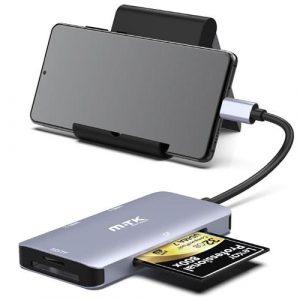 Hub adaptador Type-C a 2xUsb 3.0 / Lector Sd - MicroSd - Lector Cf / TG7193 / Gris / MTk