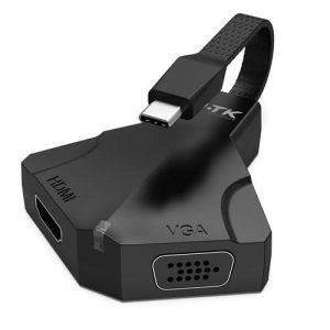 Hub adaptador Type-C a Hdmi 4K - Vga 1080P / Audio 3.5mm / TG7194 / Gris / Mtk