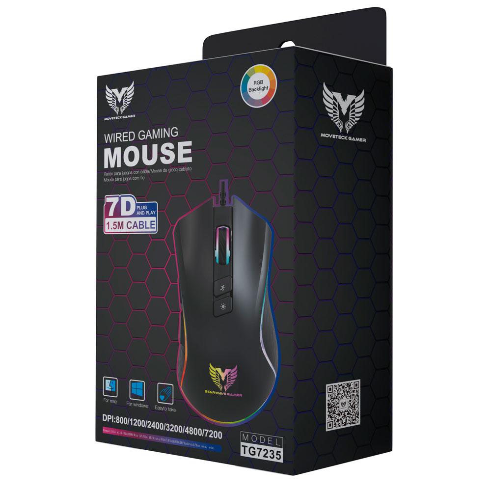 Ratón Usb Gaming TG7235 / RGB / Hasta 7200 Dpi / Sensor A725F 125hz / 7000 Fps / 7 Botones / Negro / 0752352 / Mtk - Imagen 2