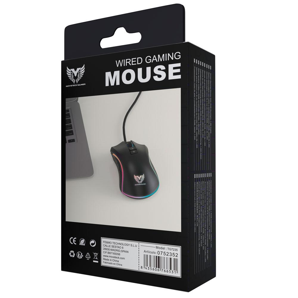 Ratón Usb Gaming TG7235 / RGB / Hasta 7200 Dpi / Sensor A725F 125hz / 7000 Fps / 7 Botones / Negro / 0752352 / Mtk - Imagen 3