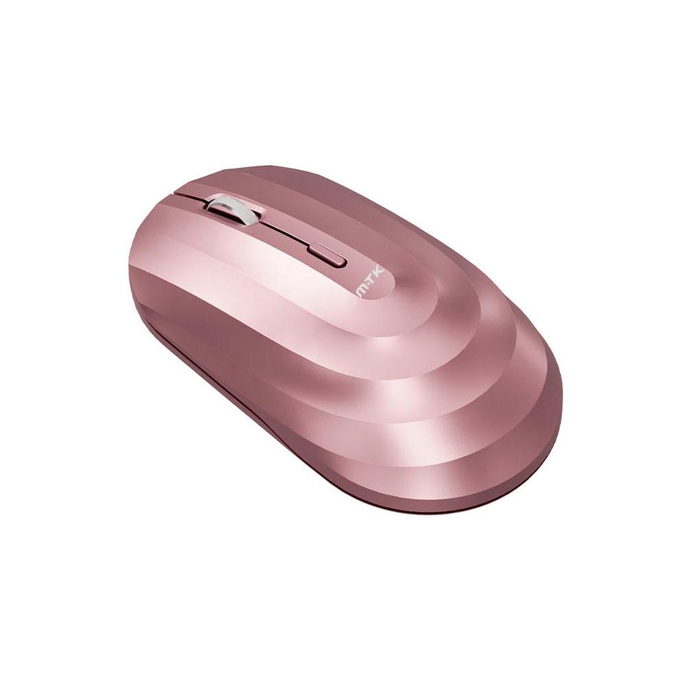 Raton inalámbrico recargable Wave TG7274 / RF 2.4Ghz / Bluetooth 5.2 / 1600 dpi / 400mah / Rosa / MTK