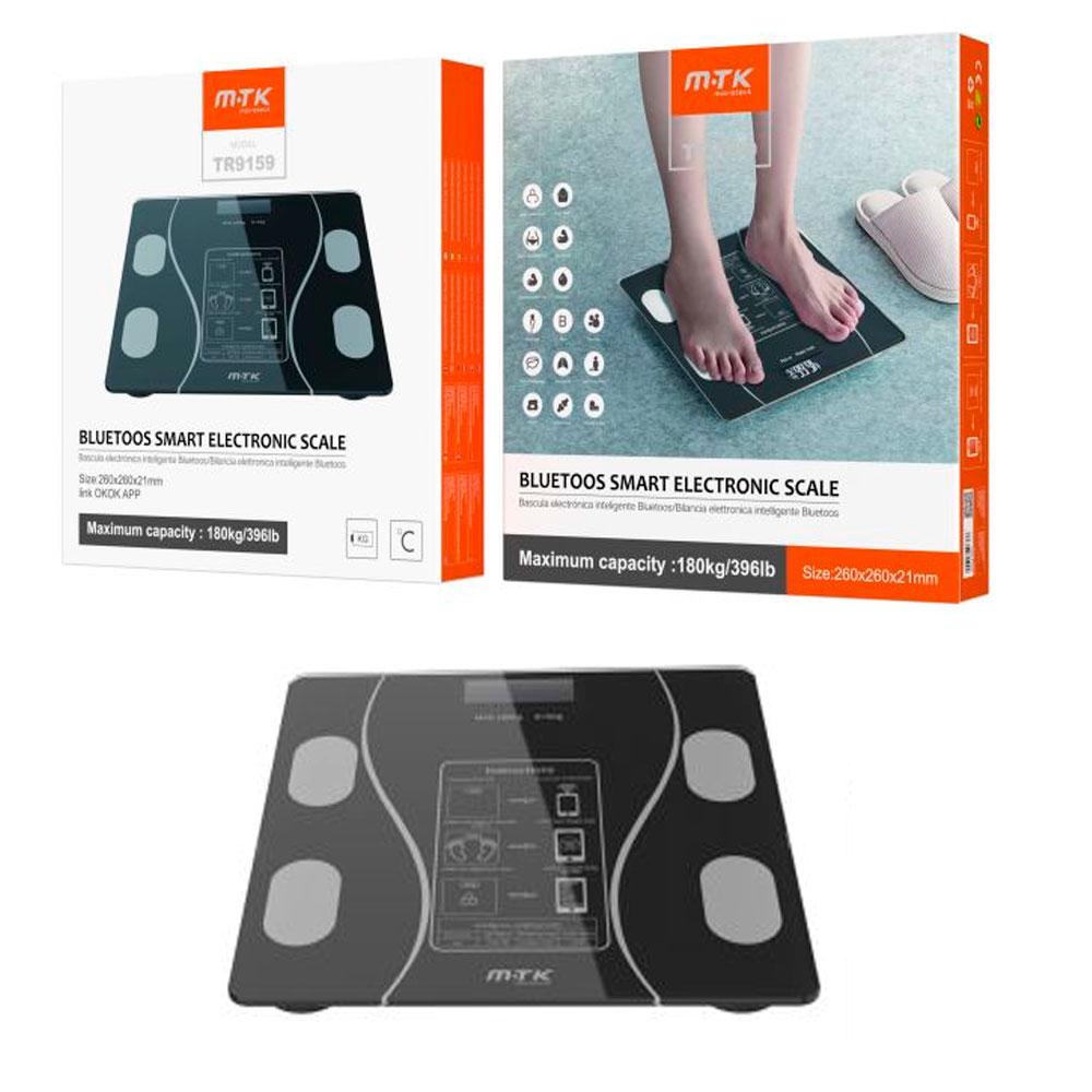 Bascula de baño digital Bluetooth 4.0 / TR9159 / Pantalla LCD / Peso y grasa corporal / Max 180Kg / / MTK / 0951592