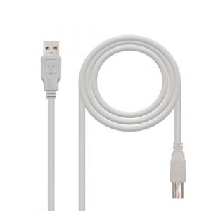 Cable USB 2.0 impresora - tipo a/b  M/M  4.5m / Gris / Nanocable 10.01.0105