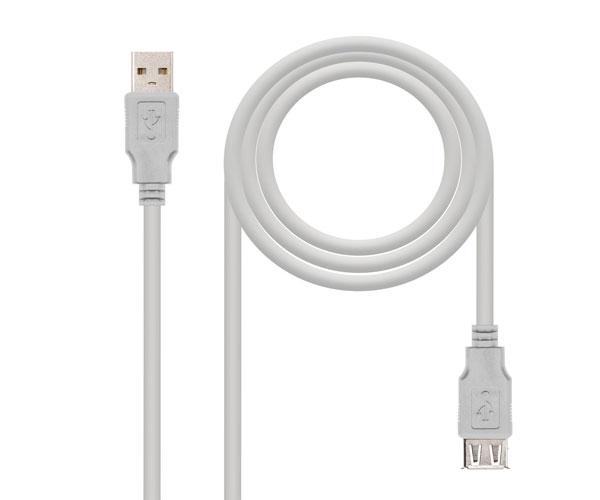 Cable prolongador USB 2.0 M/H 3m Beige 10.01.0204