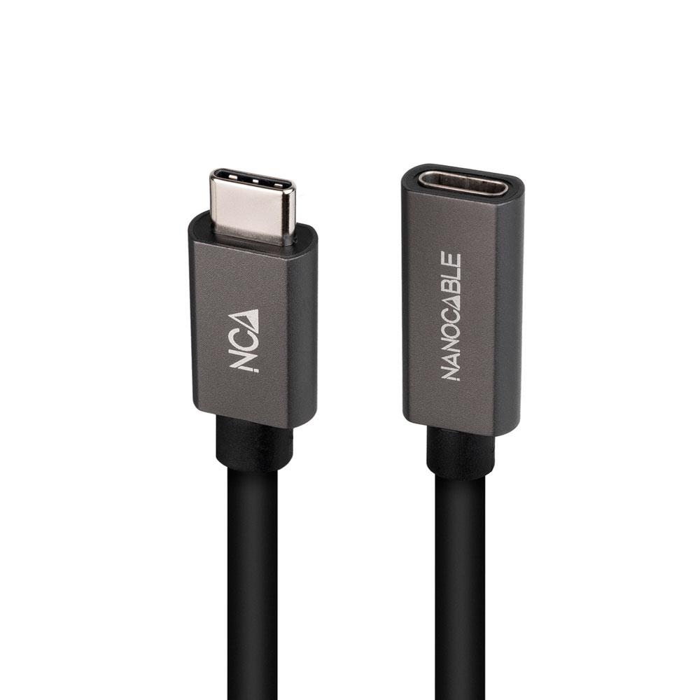 Cable prolongador Type-C M/H / 1m / 3a / USB-C 3.2 Gen2 / 20Gbps / 4K/60Hz / Nanocable 10.01.4401 - Imagen 2