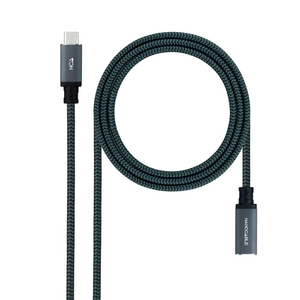 Cable prolongador USB-C 3.2 Gen2x2 M/H / 1.5m / 100W 5A / 4K-60Hz / Nanocable 10.01.4501-L150
