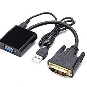 Conversor DVI-D 24+1 a VGA + USB alimentacion 10cm M/H / Nanocable 10.16.2008-bk