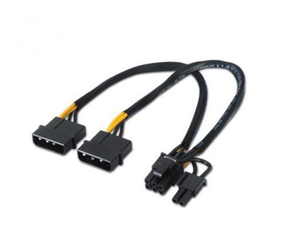 Cable molex gráfica 2x5.25 a 6+2 pin pci-e / 20cm / 10.19.1201 Nanocable