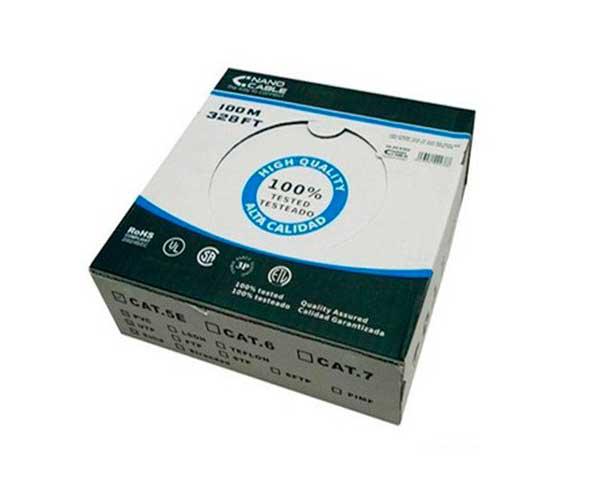 Bobina 100 metros interior Cat.5e UTP flexible awg24 / Gris / Nanocable / 10.20.0302-flex