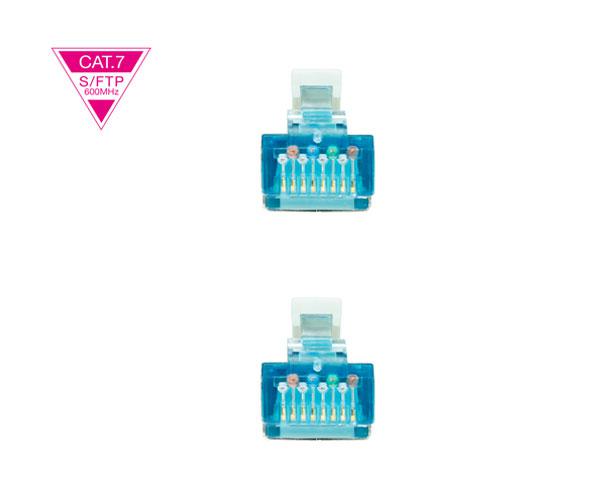 Cable red latiguillo RJ45 Cat.7 SFTP / LSZH / 1 metro / 10 Gbit/s / Gris / Nanocable 10.20.1701 - Imagen 2