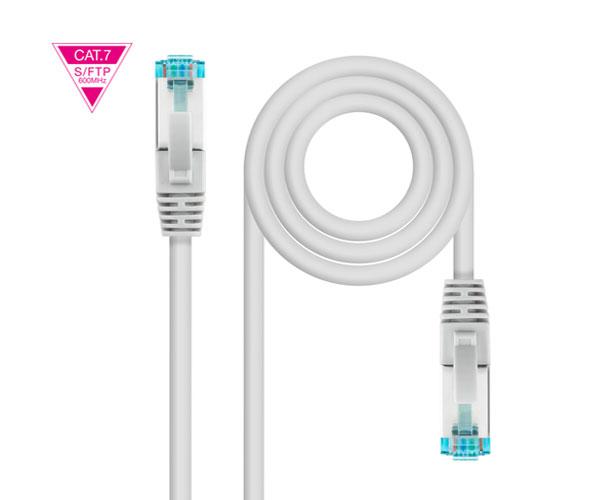 Cable red latiguillo RJ45 Cat.7 SFTP / LSZH / 1 metro / 10 Gbit/s / Gris / Nanocable 10.20.1701