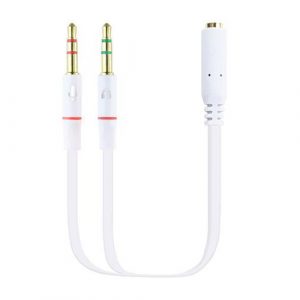 Cable adaptador de audio Jack 3.5mm auricular + Microfono h/m-m / 20cm / 10.24.1203
