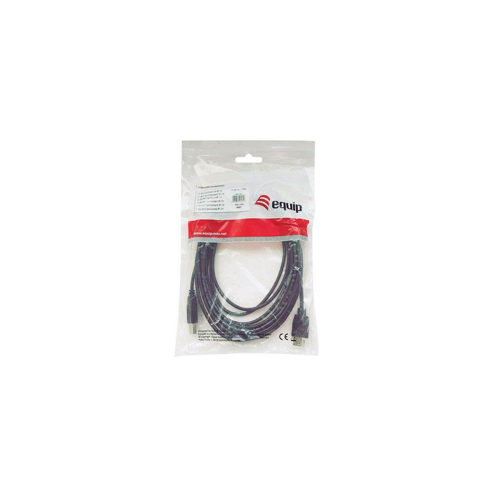 Cable USB 2.0 impresora - tipo a/b M/M 1.8m Negro Equip 128860 - Imagen 2
