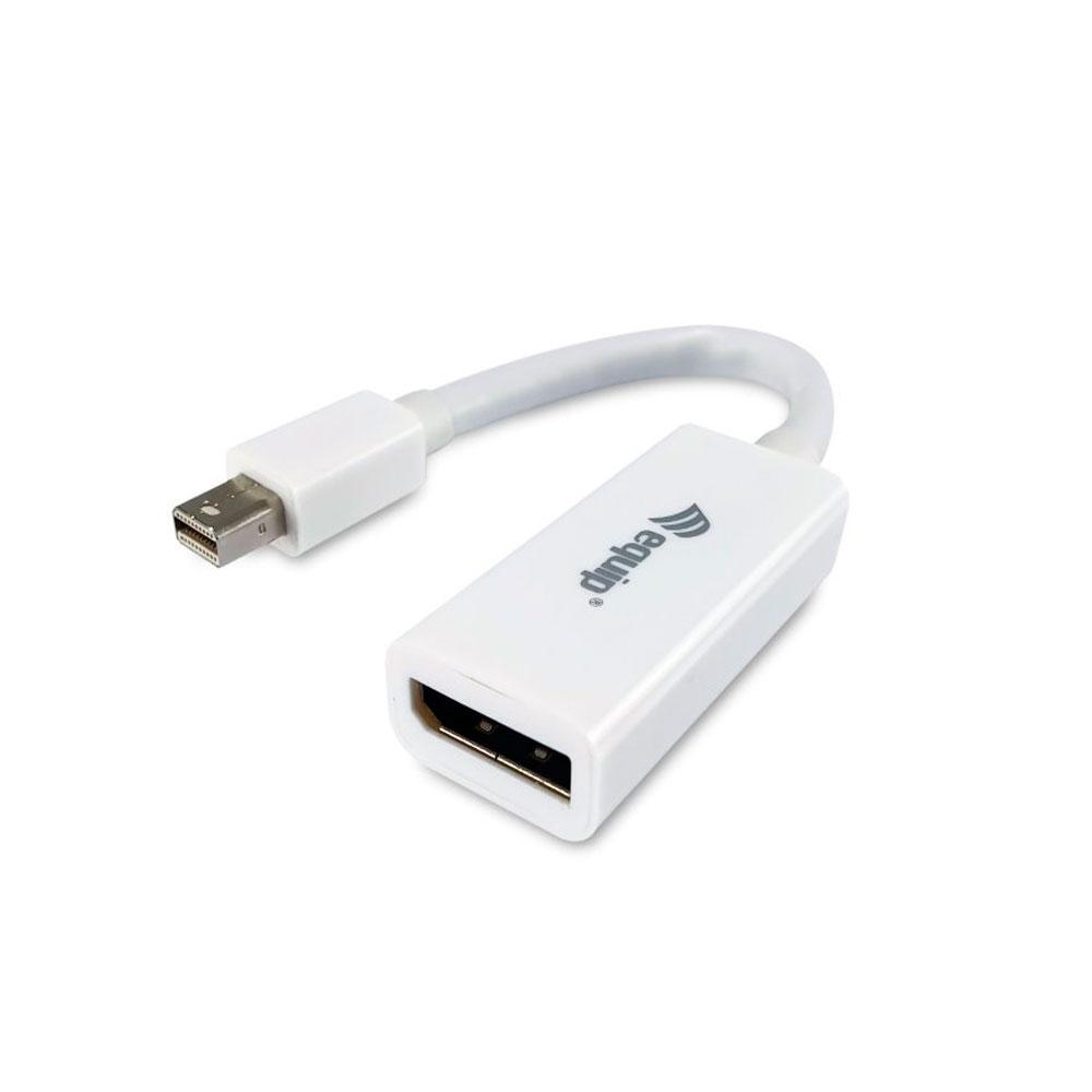 Adaptador Mini Displayport macho a Displayport hembra / 15cm / 4K / Blanco / Equip 133440