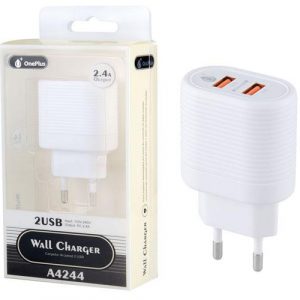 Cargador de red Usb x2 / 10.5w / Blanco / A4244 / One+