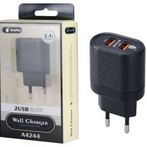 Cargador de red Usb x2 / 10.5w / Negro / A4244 / One+