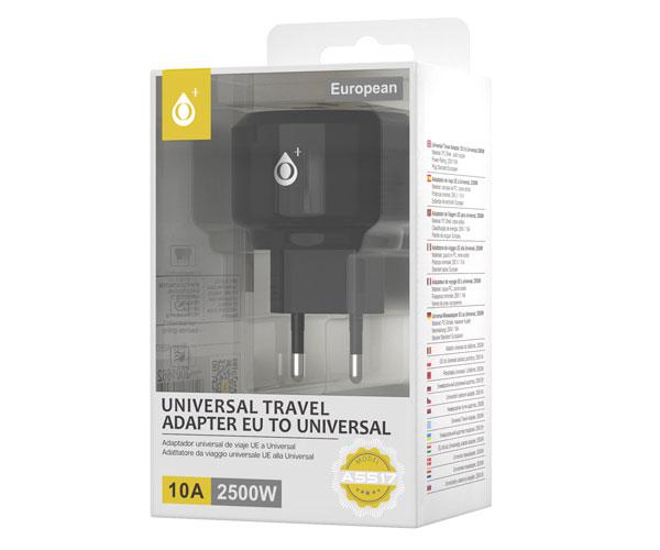 Adaptador enchufe internacional de viaje US/EU/UK A5517 Negro - Imagen 2