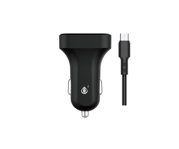 Cargador de coche-mechero con cable Micro USB / 2xUsb / 5v 2.4a / A6260 / Negro / One+