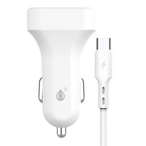 Cargador de coche-mechero con cable Type-C / 2xUsb / 5v 2.4a / A6264 / Blanco / One+