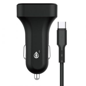 Cargador de coche-mechero con cable Type-C / 2xUsb / 5v 2.4a / A6264 / Negro / One+