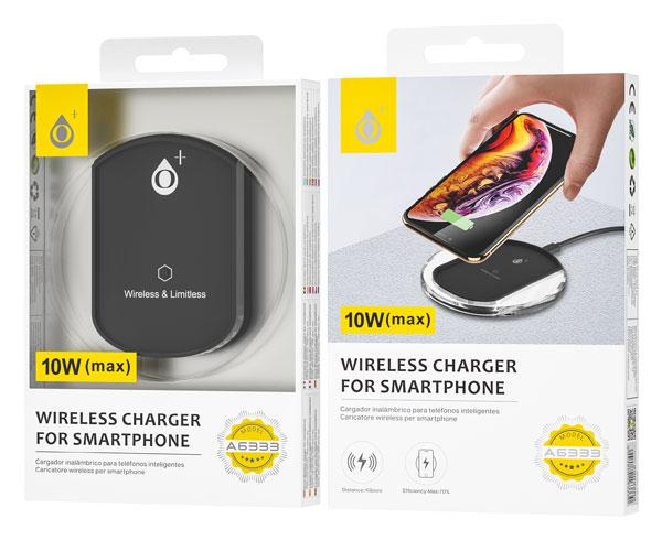 Cargador rapido inalámbrico Qi A6333 / 10w / Negro / ONE+ - Imagen 2