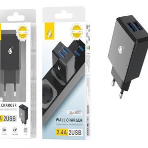 Cargador de red Usb x2 / 12w / Negro / Jody NA0344 / One+