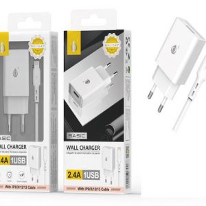 Cargador de red Usb + Cable Lightning Iphone 8-14 / 12w / Blanco / NA0347 / One+
