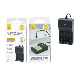 Cargador pilas USB AA - AAA / Indicador Luz / Negro / NA0367 / 2003672 / One+