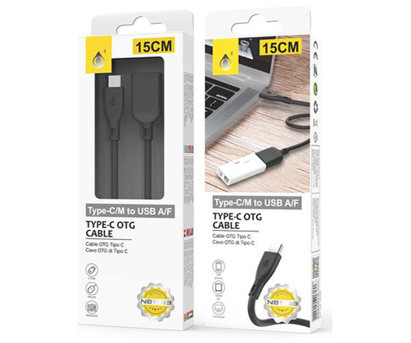 Cable OTG USB 2.0 Type-C / Nb1233 / 2.4a / 0.15cm / Negro / One+ - Imagen 2
