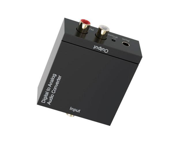 Adaptador de audio optico Toslink a 2 Rca con alimentacion / NB1396 / Negro / One+