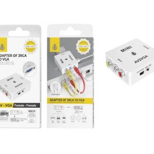 Adaptador Video Rca a Vga NB1467 / 3xRca Hembra / 720p-1080p / Alimentacion Micro Usb / 5v 1a