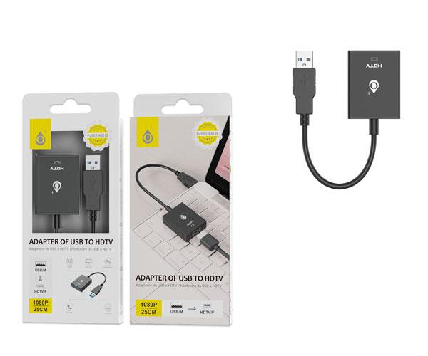 Adaptador Video Usb 3.0 a Hdmi Negro NB1468 / 25 cm / Max. 6 Pantallas adicionales