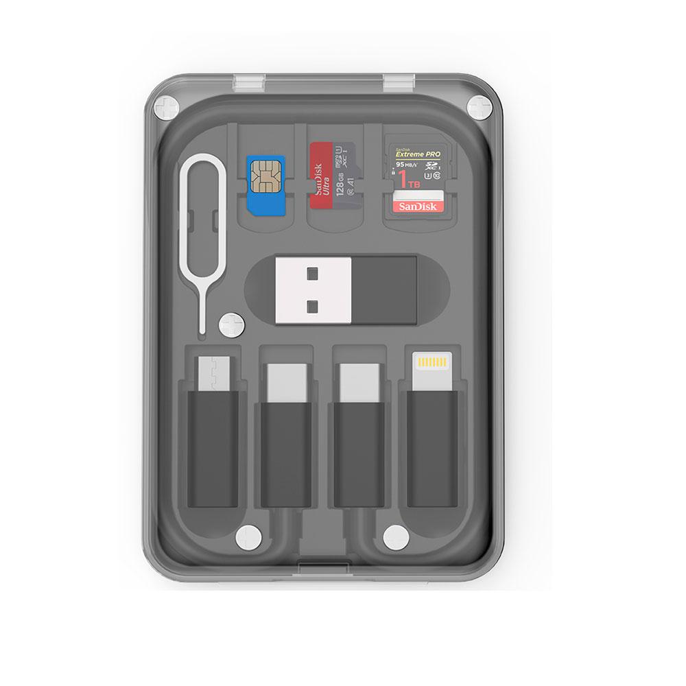 Kit de Cable + Adaptadores de Smartphones NB1508 / Almacenaje de tarjetas / 60W Max / Negro / One+