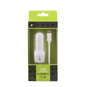 Cargador de coche-mechero con cable iPhone 5-7 / Blanco / Ca500 / One+