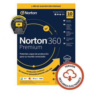 Antivirus Norton 360 Premium 75Gb / 1 Usuario / 10 Dispositivos / 1 Año / Box / 21424335 / 21433187