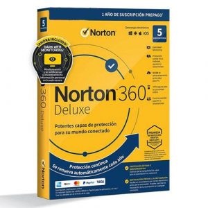 Antivirus Norton 360 Deluxe 50Gb / 1 Usuario / 5 Dispositivos / 1 Año / Box / 21433201